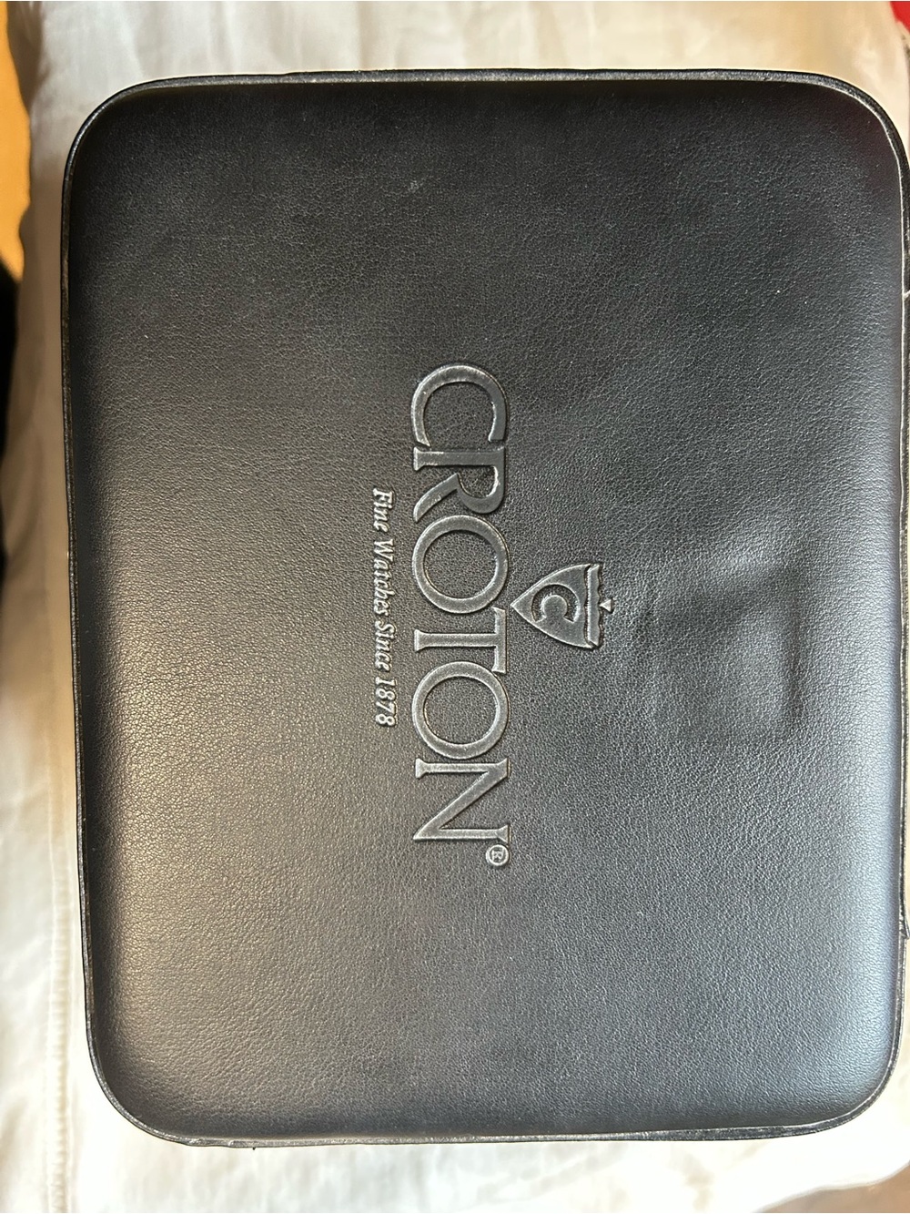 Croton Black Leather Travel Case